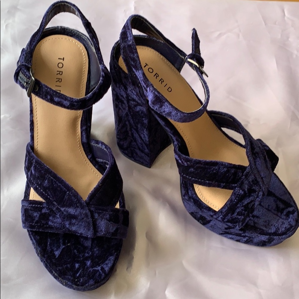 Torrid Purple Velvet Block Heels